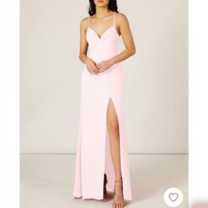 Azazie bridesmaid dress blushing pink